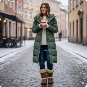 UGG Brown and Cream Winter Boots with Sheepskin Lining